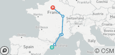 Barcelona to Paris - 6 destinations