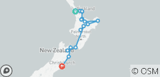 New Zealand\'s North to South Island Adventure - 18 destinations
