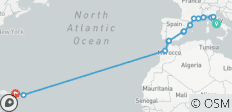 Reise vom Mittelmeer in die Karibik: Rom (Civitavecchia) nach San Juan - 15 Destinationen