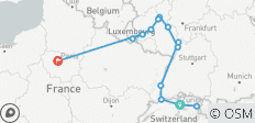 De schilderachtige Rijn, Parijs en de Zwitserse Alpen (2028, van Zürich naar Parijs) - 15 bestemmingen