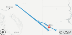 Circuit cycliste d\'aventure de 6 jours dans les Black Hills et sur la Mickelson Trail - 10 destinations