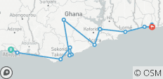 Circuit culturel en Côte d\'Ivoire, au Ghana, au Togo et au Bénin (14 jours / 13 nuits) - 14 destinations