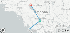 Das Beste von Kambodscha: 7-tägige Reise durch die Kulturstätten der Hauptstadt, die Küste von Sihanoukville und die Wunder von Angkor - 7 Destinationen