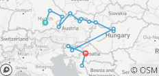 Pareltjes van de Donau met Ljubljana & Zagreb 2028 – 12 dagen (van München naar Zagreb) - 17 bestemmingen