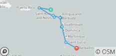 Oost-Caribisch gebied met Saint-Barthélemy 2026-2027 – 8 dagen (van Marigot naar Bridgetown) - 12 bestemmingen