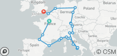 European Quest (albergues, salida desde París, de 18 a 22 años) - 25 destinos