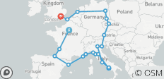 European Quest (auberges de jeunesse, saison d\'hiver jusqu\'en mars 2027, départ de Paris, circuit classique) - 24 destinations