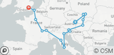 Vienna to London Trail (Hostels, Age 18-22, 16 destinations) - 16 destinations