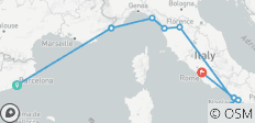 Circuit Barcelone-Rome (auberges de jeunesse, été à partir d\'avril 2027, circuit classique) - 12 destinations