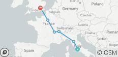 Ruta de Roma a Londres (Albergues, verano a partir de abril de 2027, clásica) - 6 destinos