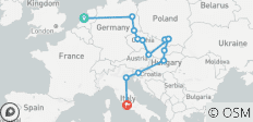 Circuit Londres-Rome (auberges de jeunesse, saison d\'hiver jusqu\'en mars 2027, départ d\'Amsterdam, circuit classique) - 14 destinations