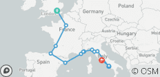 Aventura de Londres a Roma (Albergues, invierno hasta marzo de 2027, salida desde Londres, ruta clásica) - 15 destinos