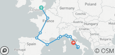 Circuit Londres-Rome (Auberges de jeunesse, été à partir d\'avril 2027, départ de Londres, circuit classique) - 16 destinations