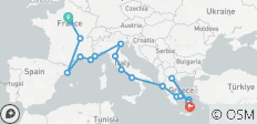 Van Londen naar Santorini (hostels, vertrek vanuit Parijs) - 20 bestemmingen