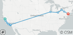 Côte californienne, Chicago et New York (18 destinations) - 18 destinations