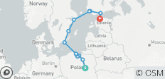 Direction le nord de Tallinn (y compris Olsztynek) - 13 destinations