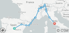 De Madrid à Rome (23 destinations) - 23 destinations