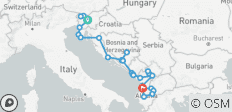 Die Mittelmeerküste und die Schätze des Balkans in 19 Tagen; halbprivate Tour mit eigenem Reiseleiter und Fahrzeug - 28 Destinationen