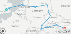 From London to Budapest (14 destinations) - 14 destinations