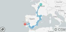 France, Spain and Portugal (24 destinations)