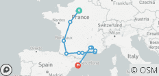 Paris, Lourdes, Côte d Azur, Provence and Barcelona (13 destinations)