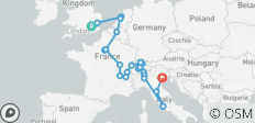 Randonnée à travers le continent avec l\'Italie classique (32 destinations) - 32 destinations