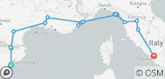 Von Barcelona nach Rom (22 Destinationen) - 22 Destinationen
