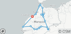 Au départ de Casablanca : circuit privé de 13 jours au Maroc – Les incontournables : Tanger, Chefchaouen, le désert et Marrakech - 25 destinations