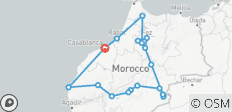 Au départ de Casablanca : circuit privé de 11 jours au Maroc : Chefchaouen, Fès et le désert - 19 destinations