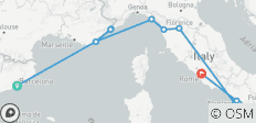 Circuit Barcelone-Rome (auberges de jeunesse, hiver à partir d\'avril 2027, circuit classique) - 13 destinations