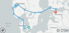 Avontuur langs de Scandinavische fjorden en door de Noordse hoofdsteden – 12 dagen - 19 bestemmingen