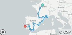 Van Parijs naar Lissabon: een Europees avontuur – 15 dagen - 29 bestemmingen