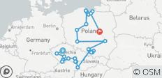 Intégralité de la Tchécoslovaquie et de la Pologne - 29 destinations