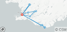 Circuit hivernal de 6 jours en Islande : promenade de Noël à Reykjavík, le Cercle d\'Or, la côte sud et une grotte de glace dans un glacier - 15 destinations