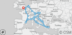  Aventurier européen - Début Londres, Fin Londres, 37 jours - 33 destinations 