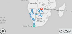  Cape Town to Victoria Falls Adventure - 14 destinations 