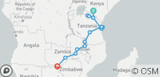 Circuit de découverte du Serengeti et des chutes Victoria – Gnous et épices - 19 destinations