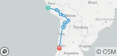 División sur - 25 destinos
