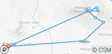  Kilimandscharo Besteigung über die Rongai Route - 7 Tage - 9 Destinationen 