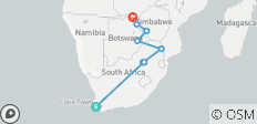Le Cap, le parc national Kruger et le Zimbabwe