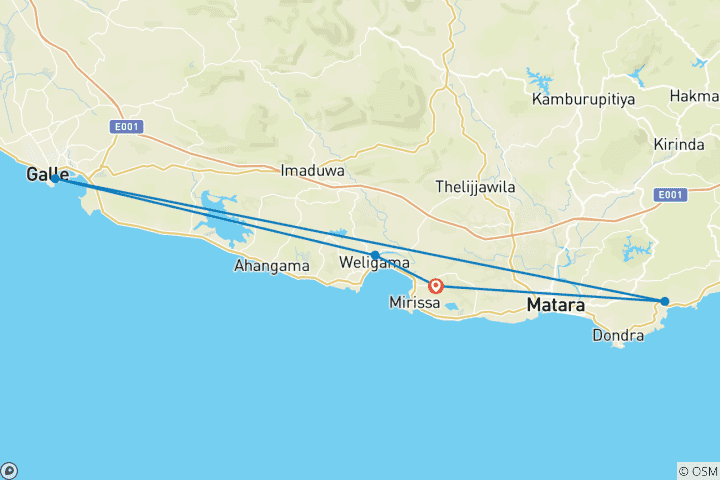Mapa de Navegar en Sri Lanka - Costa Sur