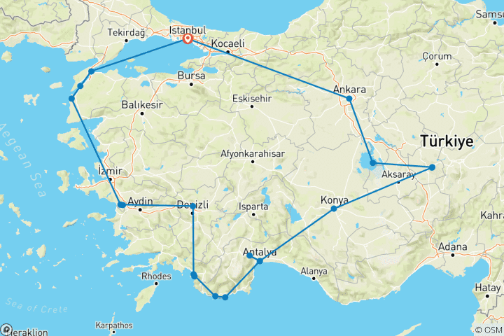 Map of Turkey: Coastlines & Cappadocia