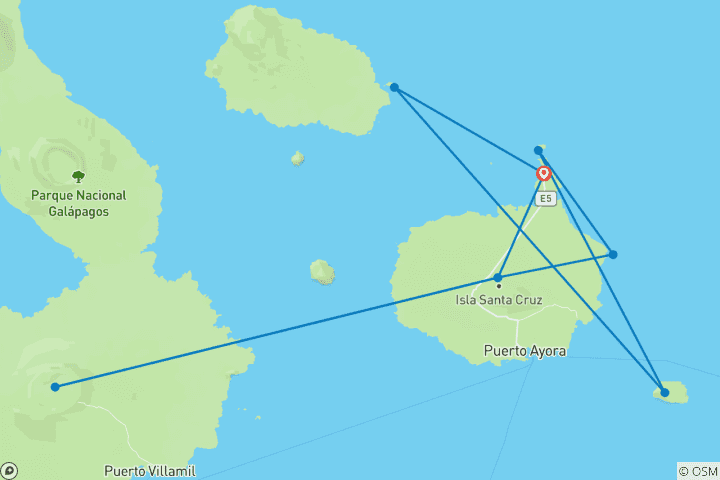 Karte von 6 Tage Authentic Me Gusta Galapagos - Santa Cruz & Isabela Inseln