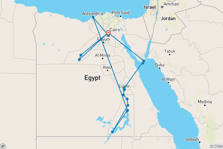 Carte du circuit Toute l'Égypte en 15 jours