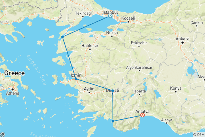 Map of Highlights of Turkey