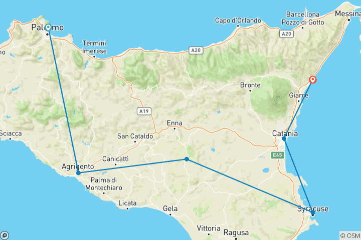 Mapa de Fuga siciliana
