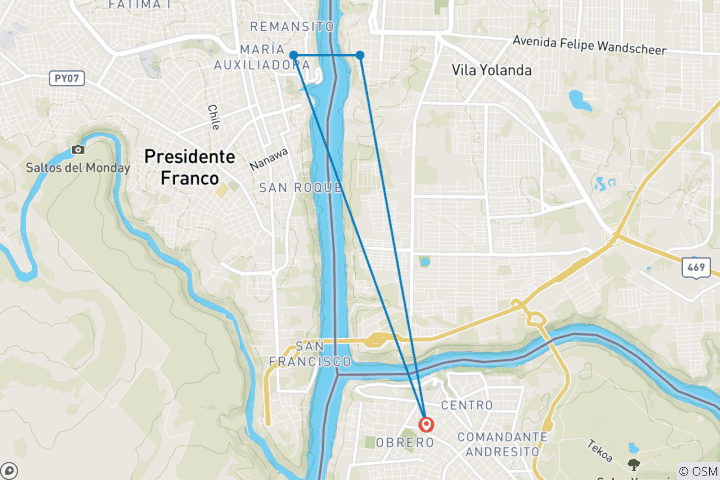 Carte du circuit Chutes d'Iguazú : Argentine et Brésil – 4 jours