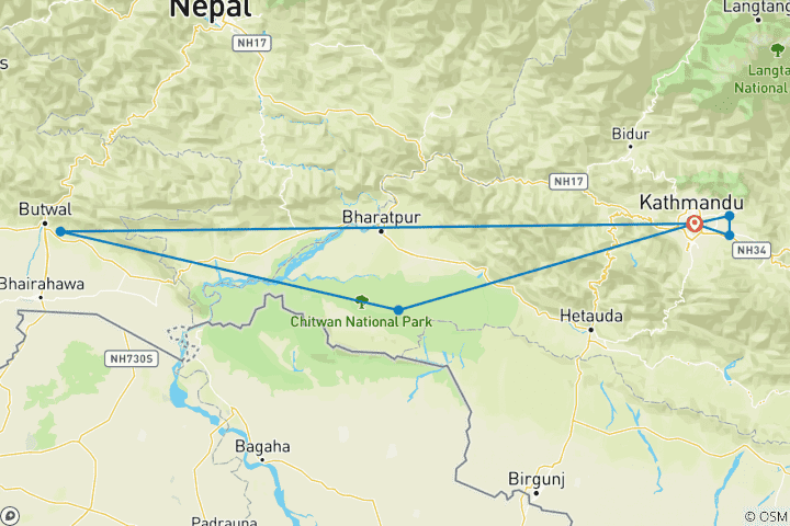 Karte von Das Beste aus Nepal