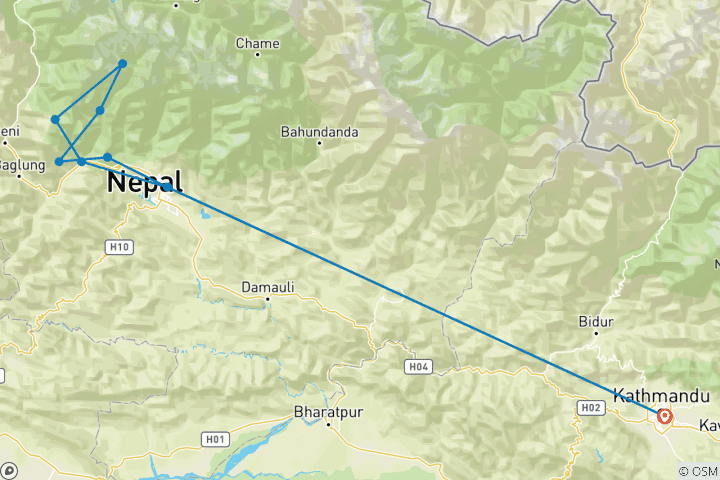 Mapa de Senderismo especial por el Annapurna