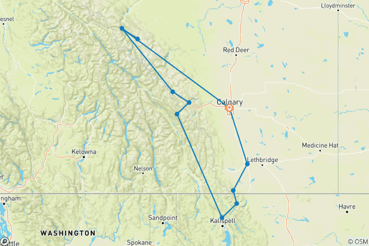 Map of Glacier National Park & the Canadian Rockies